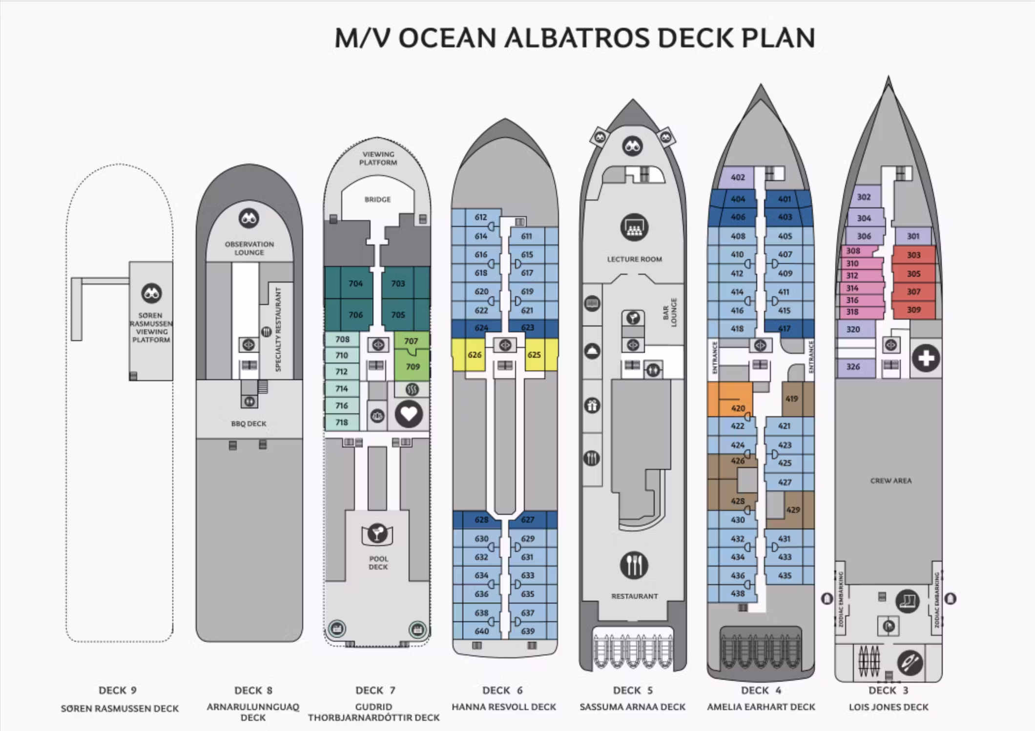 OCEAN ALBATROS FULL DECK PLANS large