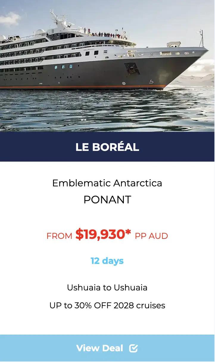 EMBLEMATIC ANTARCTICA cruise deal on Le Boreal 2028