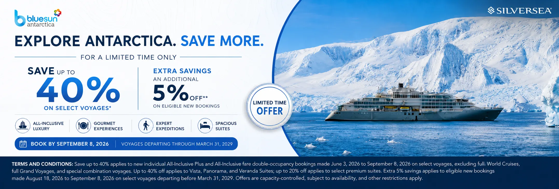 SILVERSEA LIMITED-TIME OFFER SAVE UP TO 45% on LUXURY CRUISES WORLDWIDE-banner-2