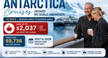 Highlights of Antarctica Cruise Deal 2027 & 2028 aboard MS Roald Amundsen